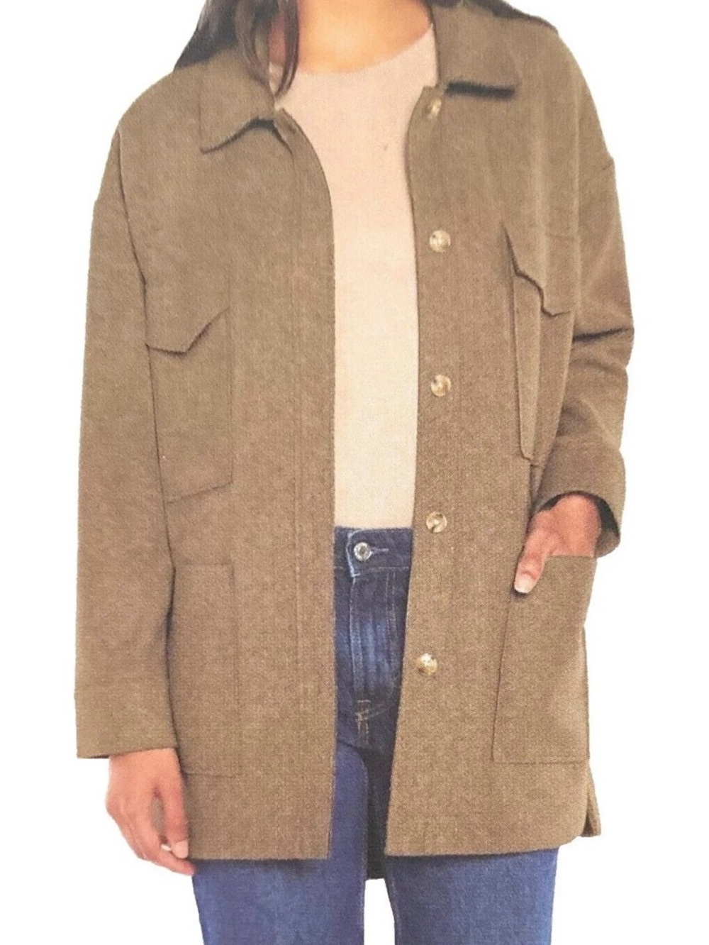 Banana Republic Structured Brown Shirt Jacket - Women